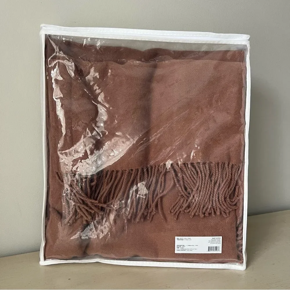 The Company Store Legends Luxury Luxe Lambswool Throw - Toast Brown